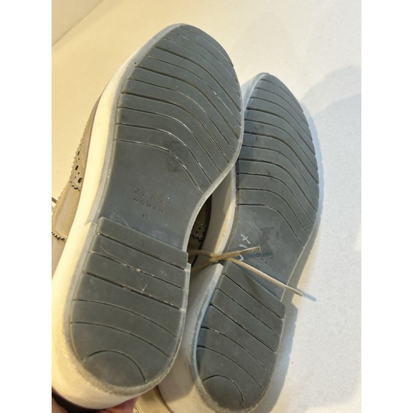 Zara Gold Metallic Wingtip Loafers Women's Size 9.5  Platform Preppy Boho Y2K - Picture 13 of 16